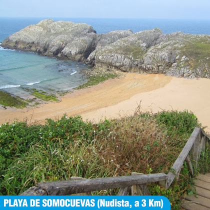 Playa de Somocuevas (nudista, a 3 Km del camping)